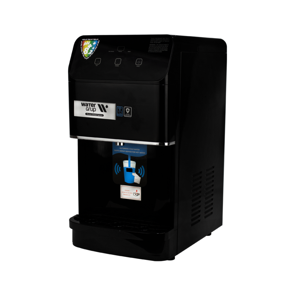 Siyah Set Üstü Arıtmalı Su Sebili sensörlü