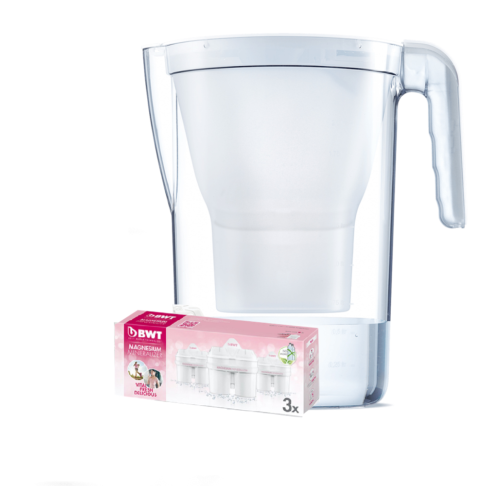 BWT VIDA 2.6 lt Analog magnezyum mineralli 3 adet Kartuş Filtreli su Arıtmalı Sürahi (815822) + (814133-B)