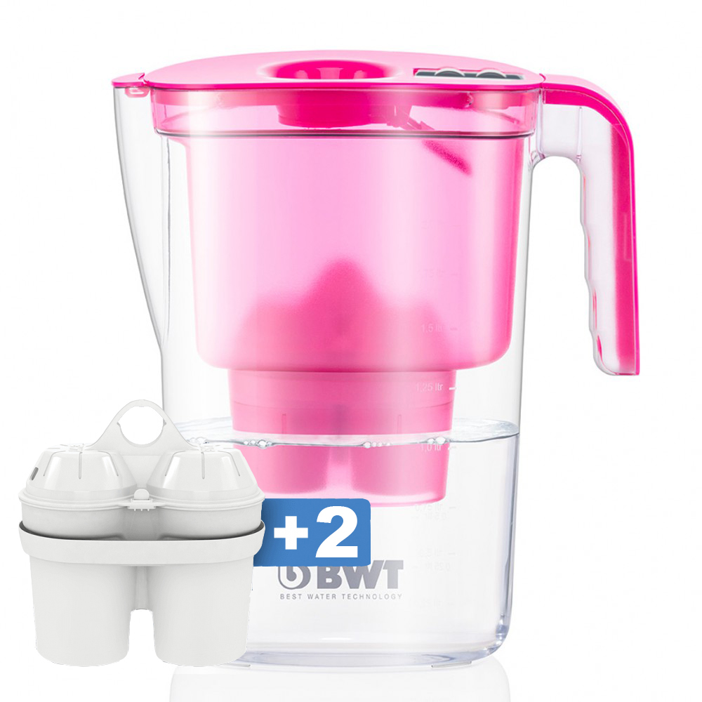 BWT VIDA 2.6L Pembe Manuel Sayaçlı Sürahi + 1 Filtreli